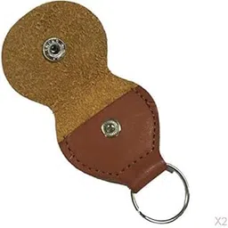 STYLEHEAVEN 1Pcs Leather Keychain Guitar Pick Holder Plectrum Bag Brown Case-image-31