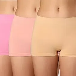 paavki Women's Pack of 3 High Coverage Hosiery Fabric Stretchable Boyshorts Panties |Seamless Boxer Short Brief | Soft Breathable Underwear-picture-32
