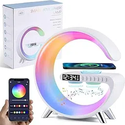 Drumstone (𝗦𝗽𝗲𝗰𝗶𝗮𝗹 𝗘𝗱𝗶𝘁𝗶𝗼𝗻 + 𝟱-𝗬𝗿 𝗪𝗮𝗿𝗿𝗮𝗻𝘁𝘆 7-in-1 Wireless Charging Lamp with Bluetooth Speaker, 15W Fast Charger, RGB Light & Alarm Clock, Ambient Lighting & Music Sync-picture-30
