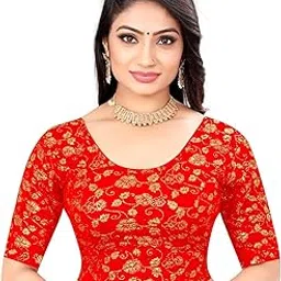 lady bloom Leaves & Flower foil Printed Designer Blouse for Women-picture-32