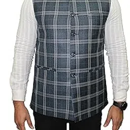 chhabra kreations Men's Winter Tweed Modi jacket/Nehru jacket (S, Broad check)-picture-14