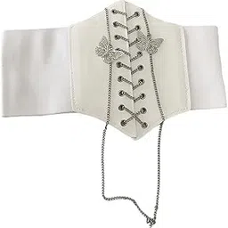 club bollywood Corset Belt Women Fashion Elastic High Waist PU Leather Tape Cincher Girdle White | Belts|1 Piece Waist Belt-picture-56