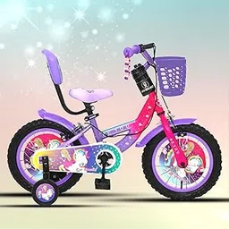 OYEKID Be-You 14T Premium Kids Cycle with Stylish Grip Pearls (Purple/Pink)-picture-12