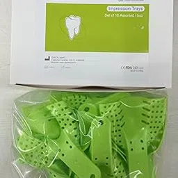 Impression Tray Plastic Autoclavable Dental pk/10 Green-picture-16