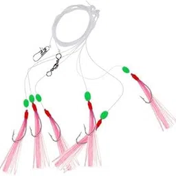 UJEAVETTE 3x6 Hooks Big Flasher Rig Cod Bass Fishing Bait Lures with Barbed Hooks 7# Other Terminal Tackle-picture-18