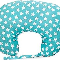 BAYBEE Star Feeding Pillow for New Born Baby | Nursing Pillow for Breastfeeding with Adjustable Waist Strap | Soft Cotton Cover Baby Feeding Pillow | Dual Tone Breastfeeding Pillow for Moms (Green)-picture-24