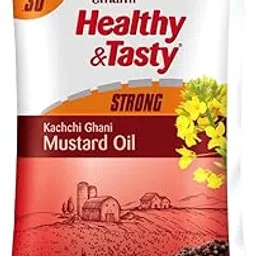 Emami Healthy & Tasty Strong Kachchi Ghani Mustard Oil Pouch, 825g-image-4