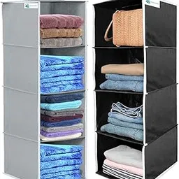 UNICRAFTS Hanging Organizer (Grey Black, Pack of 2 (4 Shelf))-image-45