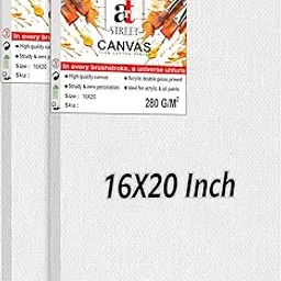 Art Street Gesso Primed Canvas Board for Acrylic and Oil Colour Painting, for Students and Budding Artists 100% Cotton, Canvas Panels, Strudy & Zero Percolation (Size: 16X20 Inch, Pack of 2)-image-10