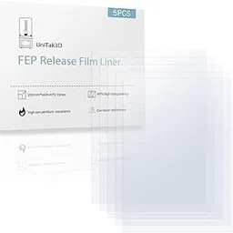 UniTak3D FEP Film Sheet for Photon S/Mono/Mono 4K/Mars 2/Mars 2 Pro/Mars 3/Mars 3 Pro Phrozen UV DLP LCD Resin 3D Printers 200x140mmx0.15mm(Pack of 5Pcs)-image-13