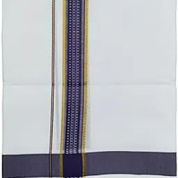 sri raajam textiles Mens 100% Pure Cotton Premium White Kerala Dhoti, Zari Border 4.00 Metres Size Double Layer Mundu/Veshti-picture-35