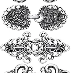 atorse 4Pairs Cloak Clasp Collar Brooch Clip Fasteners for Jackets Shirt wearing-picture-40