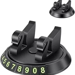 TJOM New Round Shape Car Holder with Temporary Parking Number Holder, 360° Rotating Phone Mount for Car Vertical Horizontal Compatible with iPhone Samsung and GPS More-picture-59