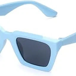 spadeaces Stylish Rectangular Frame Sunglasses for Men, Light Blue, Fashion Eyewear, Casual Everyday Wear (Blue black)-picture-13