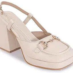 padchin Women Smart Casual Embellished Squire Toe Block Heel image 1