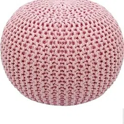 safunooza Fabric Pouf Puffy for Living Room Sitting Round Ottoman Bean Filled Stool for Foot Rest - Hand Knitted Cable Style Dori Pouf - 20 Dia X 14 High-picture-16