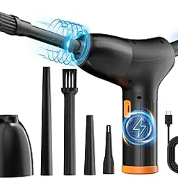 Compressed Air Duster & Vacuum Cleaner, 2-in-1 Powerful 3-Speed Computer Cleaning kit, Rechargeable Dust Extractor for PC, Laptop, Keyboard, Replaces Compressed Air Can-picture-22