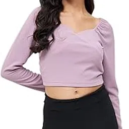 eiko Women's Spandex Plunge Neck Long Sleeve Top-picture-32
