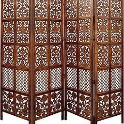 Wooden partition for Pooja Room/separators for Living Room/Wall partition/Room partition/Wooden partition for Living Room/Divider for Kitchen, Hall.(4 Panel-Brown)-image-18