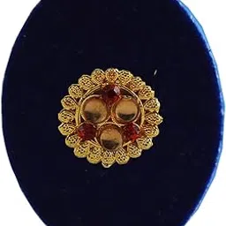 vidhya kangan Handmade Fancy Stone stud Work Saree pin Brooch for Women Jewellery Latest Stylish Crystal Unisex Floral Shape Brooch for Women/Girls (sku-bro2579)-picture-38