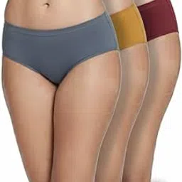 DivaTech@ Panty Set for Women Cotton Hipster Underwear Panty Pack of 3 Soft Fabric Seamless Ice Silk Panties for Women - 100% Super Combed Full Coverage-image-92