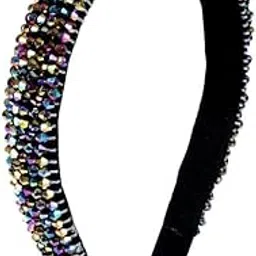 nnr Crystal Broad Hairbands for Girls Crystal Hair Jewellery Plastic Head Band for Girls Fancy Hairbands for Women Parties, Weddings Hair Accessories-picture-41