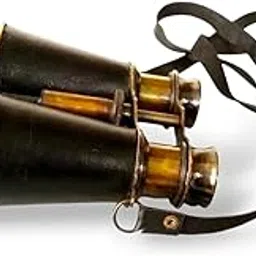 WSBCHPAJ Antique Brass Binoculars With Leather Cover Vintage Nautical Style Telescope Gift-picture-33
