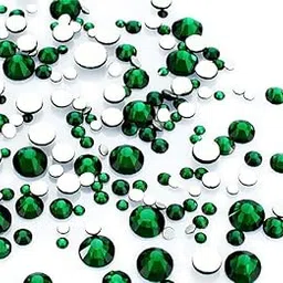 Kundan Stones Beads Flat Back Glue On Rhinestones for Jewellery Making & Embroidery in Crystal Kundan Beads for Art & Craft, DIY Work 3mm, 7000Pcs (Dark Green)-picture-40