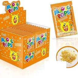 Geef Magic Pops Popping Candy Orange Flavor – | Fizzy Crackling Candy Pack 5.5g x 40 Sachets (Imported)-image-2