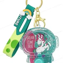 shaktism Unicorn Silicon Keychain with Water Game, Interactive Mini Game Design, Decorative Keyring with Clip, Multicolour-picture-58