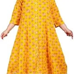 swasti Women Printed Gown Yellow image 1