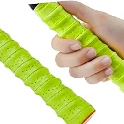 Acers Badminton Racket PU (Rubber) Soft Grip Pack of 2 Racquet Overgrip/Tape Mesh Plain (2 of Green)-picture-17