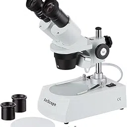 AmScope SE305R-PX Forward-Mounted Binocular Stereo Microscope, WF5x and WF10x Eyepieces, 5X/10X/15X/30X Magnification, 1X and 3X Objectives, Upper and Lower Halogen Lighting-picture-18