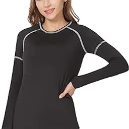 mancyfit Thermal Shirts for Women Fleece Lined Tops Long Sleeve Undershirts for Cold Weather-picture-16