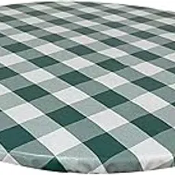 HEAVENGLOW Table Cover Polyester Waterproof Round Tablecover Green White-image-48