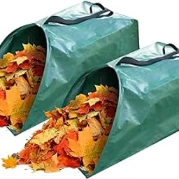 Pilntons 2 pack 53 gallons lawn Leaf Collector bags Reusable Yard waste bags Heavy Duty Extra Large Leaf Bags Chute With Handles Garden dustpan Bags for Leaves Debris Grass Clipping-picture-34
