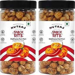 Nutraj Snackrite Makhana 140g (70g x 2)| peri peri Flavour | Popped Lotus Seed | Roasted and Salted Fox Nuts.-image-86