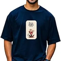 urgear Men Oversized Printed Round Neck Cotton Blend T-Shirt-picture-34