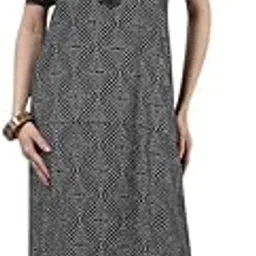 naidu hall Women’s Cotton Nighty Printed Full-Length Night Dress Cotton Sleepwear with Short Sleeve Comfortable Night Gown for Women-picture-19