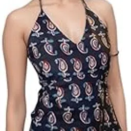 digiline Women’s Halter Neck Sleeveless Printed Tunic Top – Trendy reyon Casual Kurti for Party, Beach-picture-11