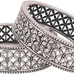 925 Sterling Silver Bangle/Bracelet, Mizoya Intricate Jali Classic Bangle, Well Stamped with 925,Traditional Silver Chudi, Bangle-image-6