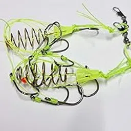 Yellow Feeder with 6 Hooks Fishing Carp Fishing Hook, with Spring Feeder Strong Durable Fish Bait Hook, for Fishing Lover Fishing Tackle Outdoor Use Adult Children Sea/Fresh Fishing 2 PC ONLY-image-12