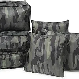 6 pcs Set Travel Organizer Packing Cubes Lightweight Travel Luggage Organizers with Laundry Bag or Toiletry Bag Laundry Organiser (Camouflage)-picture-23