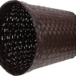 Healvian Home Decor Woven Waste Basket Paper Wicker Trash Can Round Wastebasket Garbage Bin for Bathroom Essentials Sundries Laundry Storage Basket Coffee Laundry Basket-picture-28