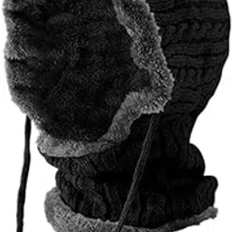 2 in 1 Winter Beanie Hat Scarf for Women Men Outdoor Sport Ear Warming Black|Clothing, Shoes & Accessories | Womens Accessories | Hats-image-11