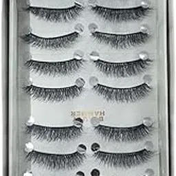 Beauty Hammer 10 Pairs Handmade Natural Soft False Eyelashes Fake Eye Lash Black Sparse False Eyelashes Eye Lashes Extension Make up (W010) (W010)-image-46