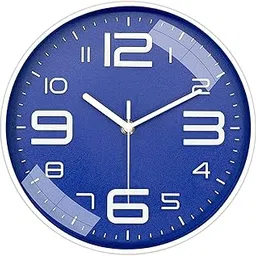 TEKCOOL Wall Clock 12" Silent Quartz Decorative Latest Wall Clock Non-Ticking Classic Clock Battery Operated Round Easy to Read for Room/Home/Kitchen/Bedroom/Office/School - Analog, Plastic Blue-image-61