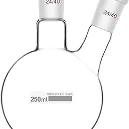 FZN 2 Neck Round Bottom Flask 250 ML with Interchangeable Joint | Boiling Flask 250 Ml with 2 Neck | Pack of 1 |-picture-28