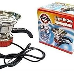 MAVERICK Metal Super Electric Steel Dhoopdani Incense Burner (Romeo/Big Size); Multipurpose Heavy Coil Dhoop Dani With Sturdy Handle (Red And Black)-image-55