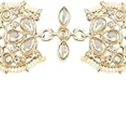i jewels Gold Plated Traditional Floral Kundan Pearl Sheeshphool Matha Patti Sheeshpatti For Women/Girls-picture-49